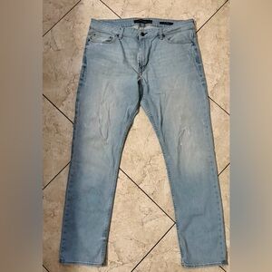 Guess Men's Light Blue Distressed  Slim Tapered Jeans 36x32